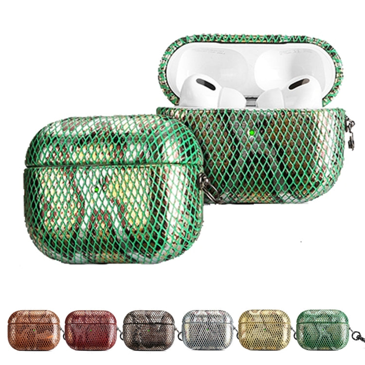 J01 Mesh Snakeskin Headphone Case, For AirPods Pro, For AirPods 3