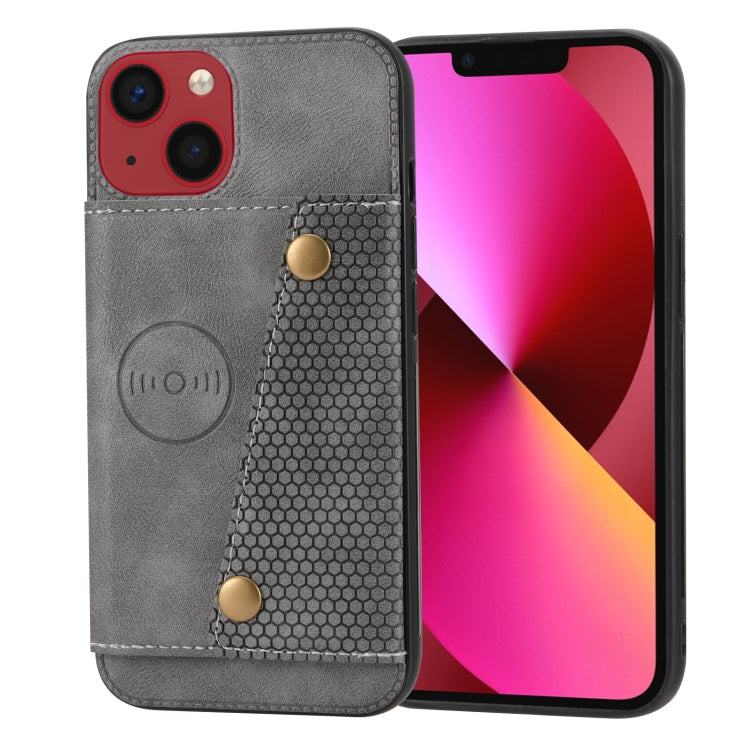 Double Buckle Card Slots PU+TPU Phone Case