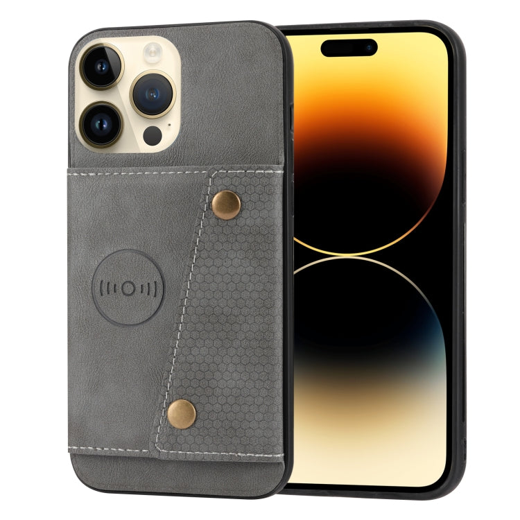 Double Buckle Card Slots PU+TPU Phone Case