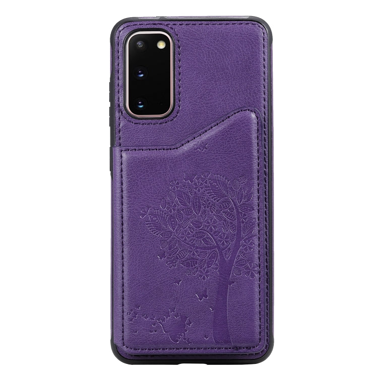 Cat Tree Embossing Pattern Shockproof Protective Case with Card Slots & Photo Frame, For Galaxy S20, For Galaxy S20 Plus, For Galaxy S20 Ultra