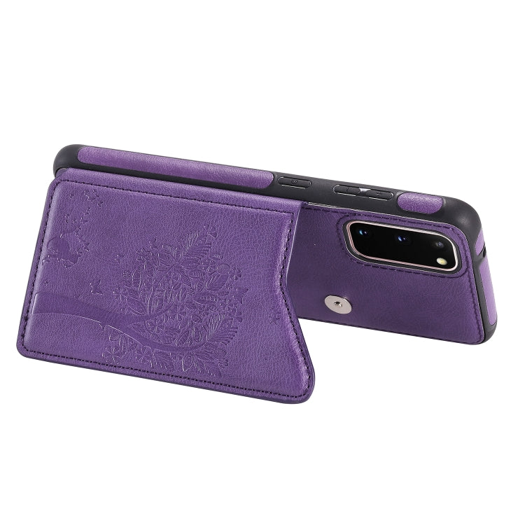 Cat Tree Embossing Pattern Shockproof Protective Case with Card Slots & Photo Frame, For Galaxy S20, For Galaxy S20 Plus, For Galaxy S20 Ultra