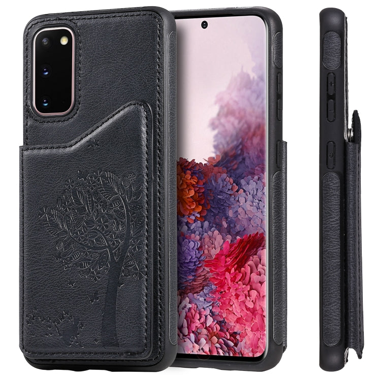 Cat Tree Embossing Pattern Shockproof Protective Case with Card Slots & Photo Frame, For Galaxy S20, For Galaxy S20 Plus, For Galaxy S20 Ultra