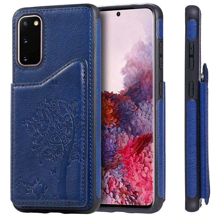 Cat Tree Embossing Pattern Shockproof Protective Case with Card Slots & Photo Frame, For Galaxy S20, For Galaxy S20 Plus, For Galaxy S20 Ultra