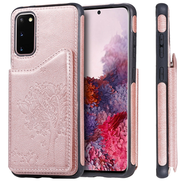 Cat Tree Embossing Pattern Shockproof Protective Case with Card Slots & Photo Frame, For Galaxy S20, For Galaxy S20 Plus, For Galaxy S20 Ultra