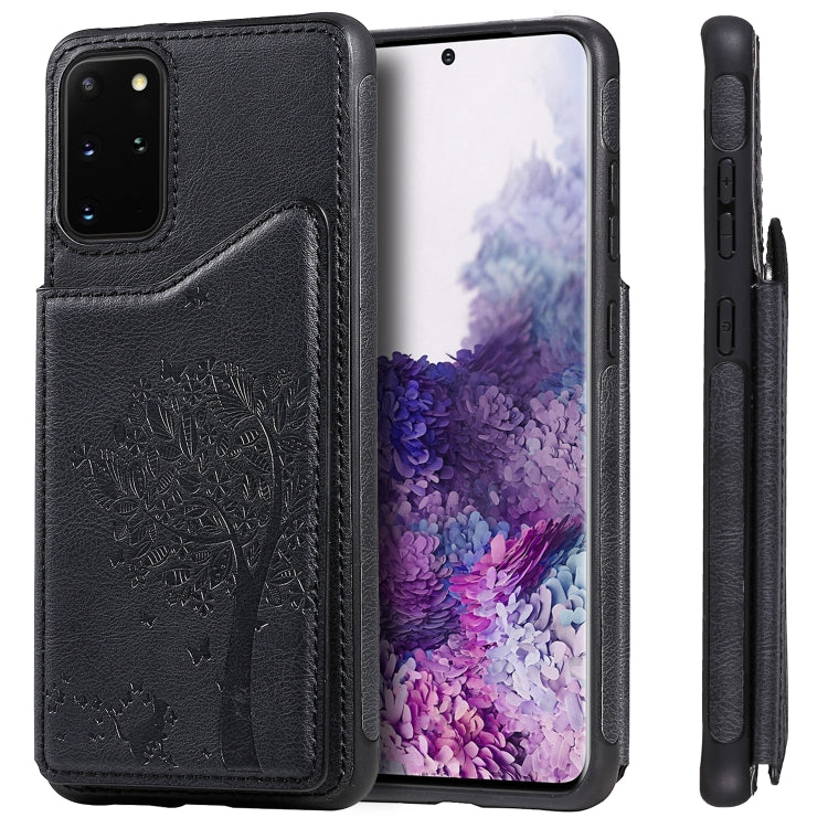 Cat Tree Embossing Pattern Shockproof Protective Case with Card Slots & Photo Frame, For Galaxy S20, For Galaxy S20 Plus, For Galaxy S20 Ultra