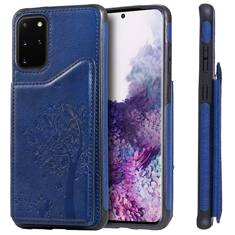 Cat Tree Embossing Pattern Shockproof Protective Case with Card Slots & Photo Frame, For Galaxy S20, For Galaxy S20 Plus, For Galaxy S20 Ultra