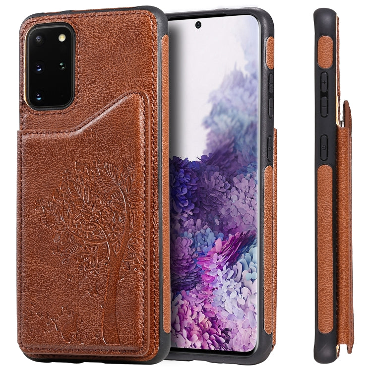 Cat Tree Embossing Pattern Shockproof Protective Case with Card Slots & Photo Frame, For Galaxy S20, For Galaxy S20 Plus, For Galaxy S20 Ultra