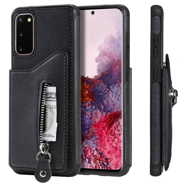 Solid Color Double Buckle Zipper Shockproof Protective Case, For Galaxy S20, For Galaxy S20 Plus, For Galaxy S20 Ultra