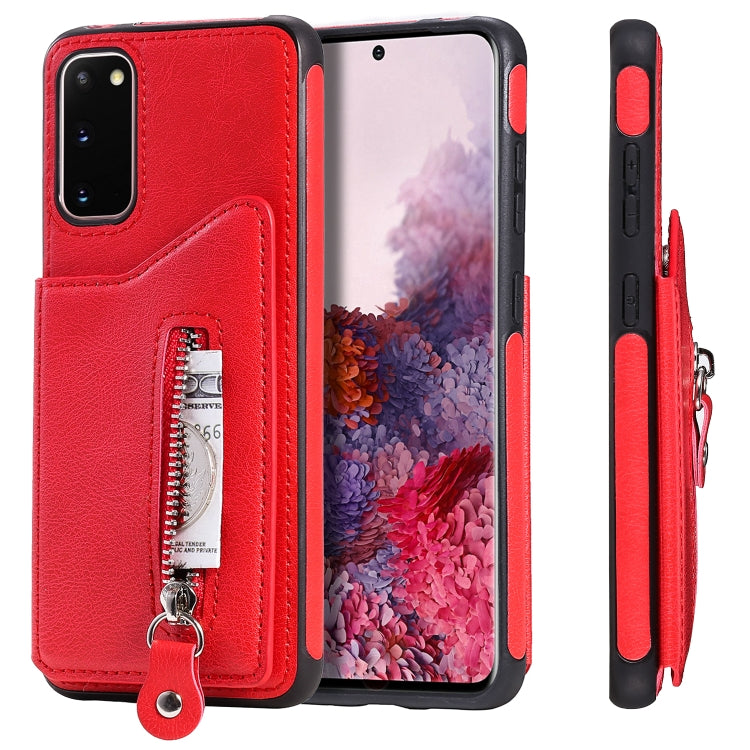Solid Color Double Buckle Zipper Shockproof Protective Case, For Galaxy S20, For Galaxy S20 Plus, For Galaxy S20 Ultra