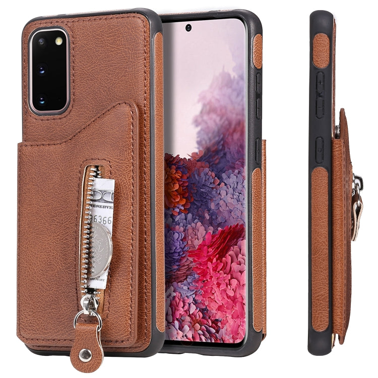Solid Color Double Buckle Zipper Shockproof Protective Case, For Galaxy S20, For Galaxy S20 Plus, For Galaxy S20 Ultra