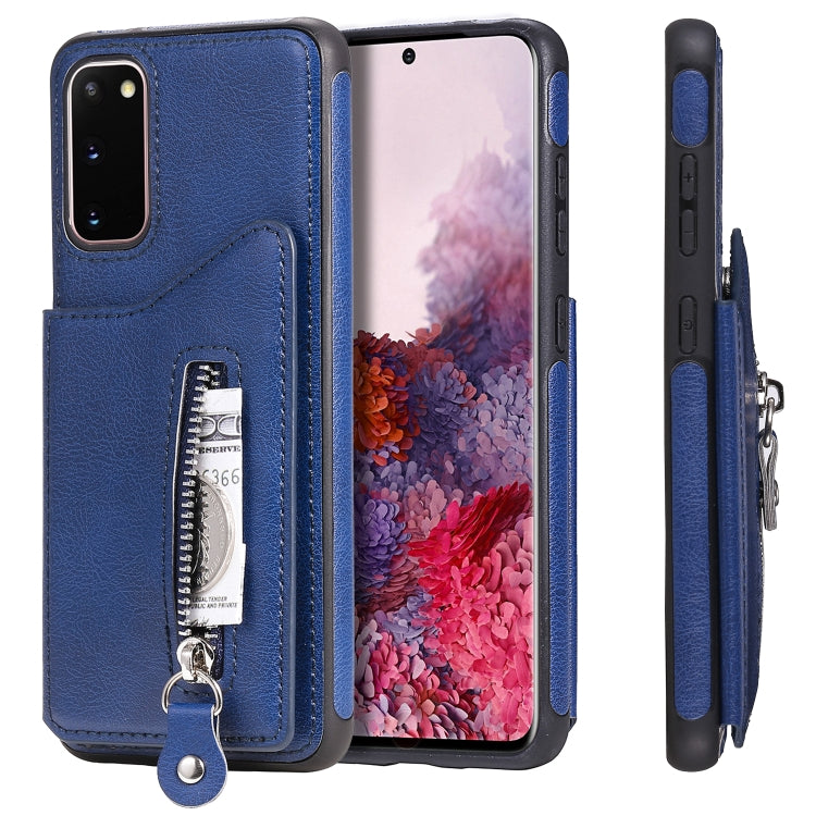 Solid Color Double Buckle Zipper Shockproof Protective Case, For Galaxy S20, For Galaxy S20 Plus, For Galaxy S20 Ultra
