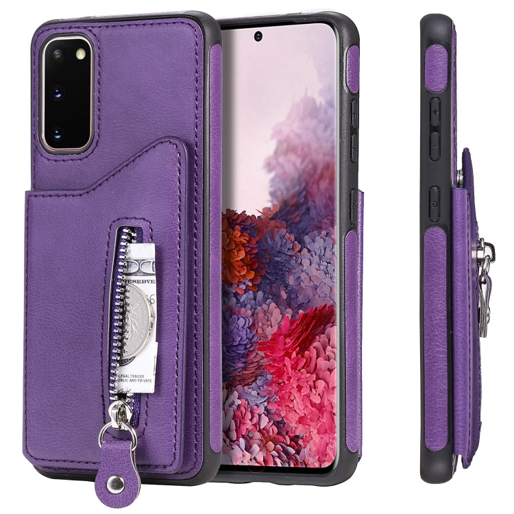 Solid Color Double Buckle Zipper Shockproof Protective Case, For Galaxy S20, For Galaxy S20 Plus, For Galaxy S20 Ultra