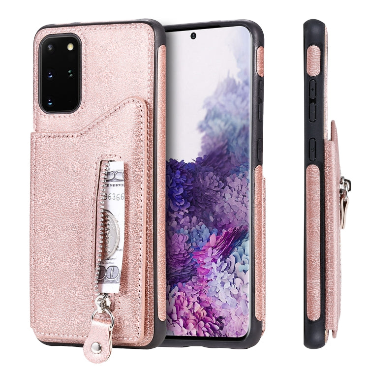 Solid Color Double Buckle Zipper Shockproof Protective Case, For Galaxy S20, For Galaxy S20 Plus, For Galaxy S20 Ultra