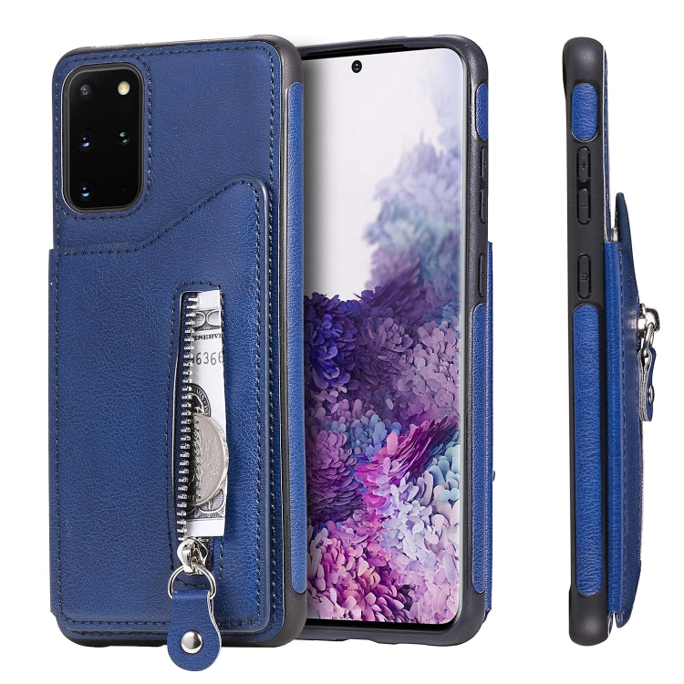 Solid Color Double Buckle Zipper Shockproof Protective Case, For Galaxy S20, For Galaxy S20 Plus, For Galaxy S20 Ultra