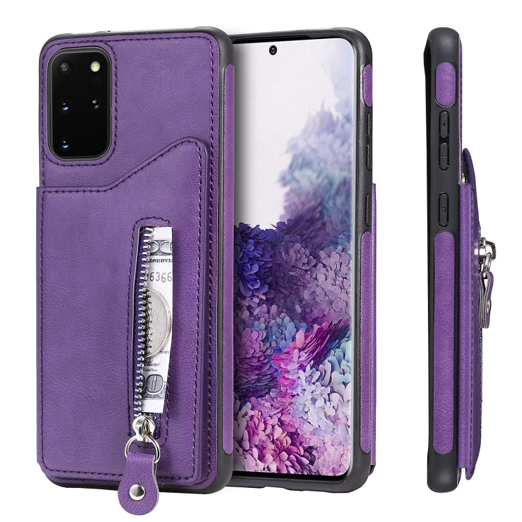 Solid Color Double Buckle Zipper Shockproof Protective Case, For Galaxy S20, For Galaxy S20 Plus, For Galaxy S20 Ultra