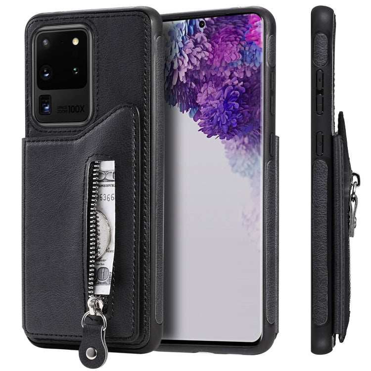 Solid Color Double Buckle Zipper Shockproof Protective Case, For Galaxy S20, For Galaxy S20 Plus, For Galaxy S20 Ultra