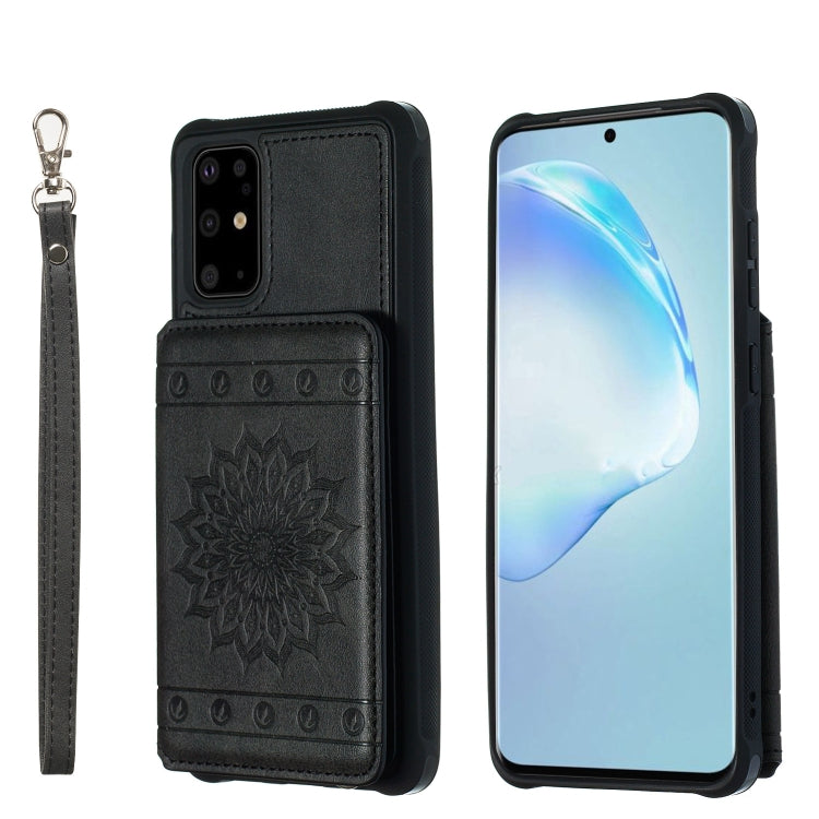 Sun Flower Pattern Embossed Horizontal Drop-proof Mobile Phone Case with Card Slots & Wallet & Photo Holder & Stand Function, For Galaxy S20, For Galaxy S20+, For Galaxy S20 Ultra