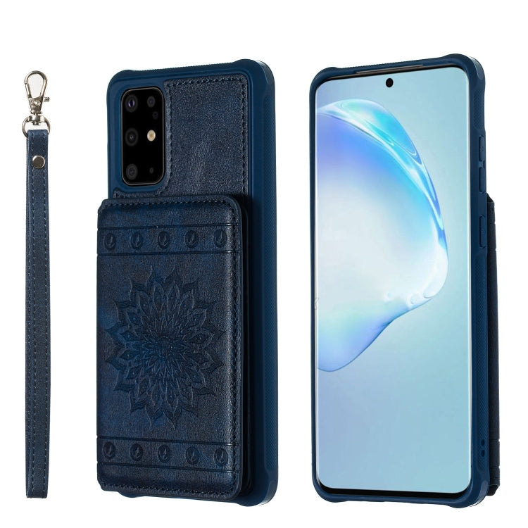 Sun Flower Pattern Embossed Horizontal Drop-proof Mobile Phone Case with Card Slots & Wallet & Photo Holder & Stand Function, For Galaxy S20, For Galaxy S20+, For Galaxy S20 Ultra