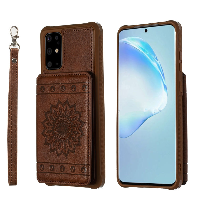 Sun Flower Pattern Embossed Horizontal Drop-proof Mobile Phone Case with Card Slots & Wallet & Photo Holder & Stand Function, For Galaxy S20, For Galaxy S20+, For Galaxy S20 Ultra