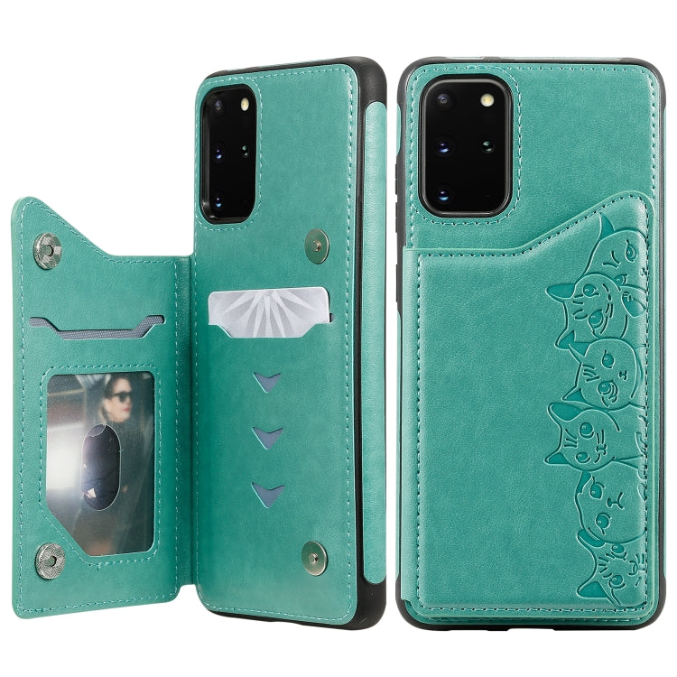 Six Cats Embossing Pattern Shockproof Protective Case with Card Slots & Photo Frame, For Galaxy S20, For Galaxy S20 Plus, For Galaxy S20 Ultra