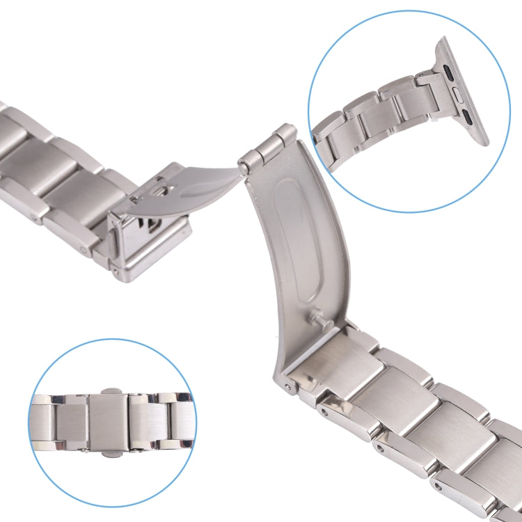 Three Beads Metal Watch Band For Apple Watch Series, 7 45mm / 6&SE&5&4 44mm / 3&2&1 42mm, 7 41mm / 6&SE&5&4 40mm / 3&2&1 38mm