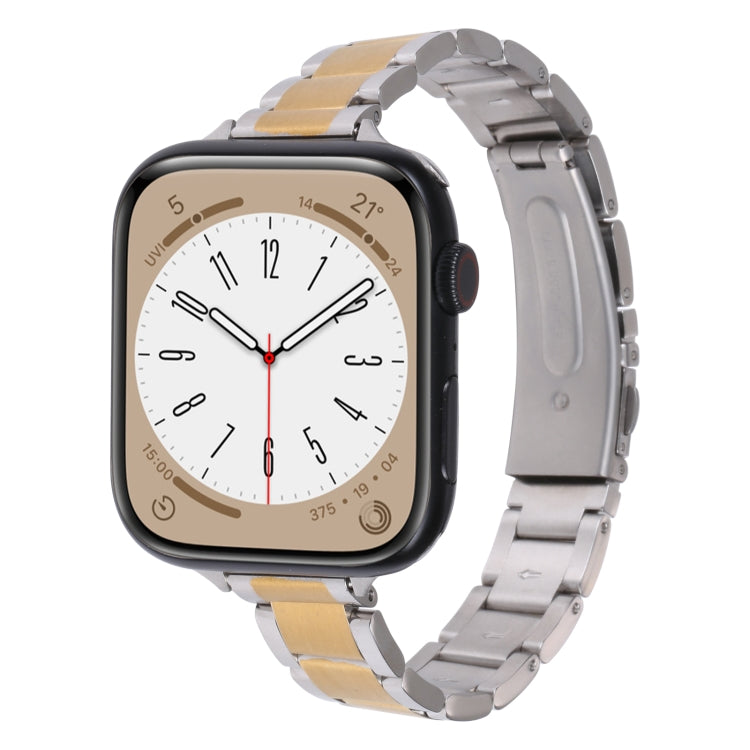 Three Beads Metal Watch Band For Apple Watch Series, 7 45mm / 6&SE&5&4 44mm / 3&2&1 42mm, 7 41mm / 6&SE&5&4 40mm / 3&2&1 38mm