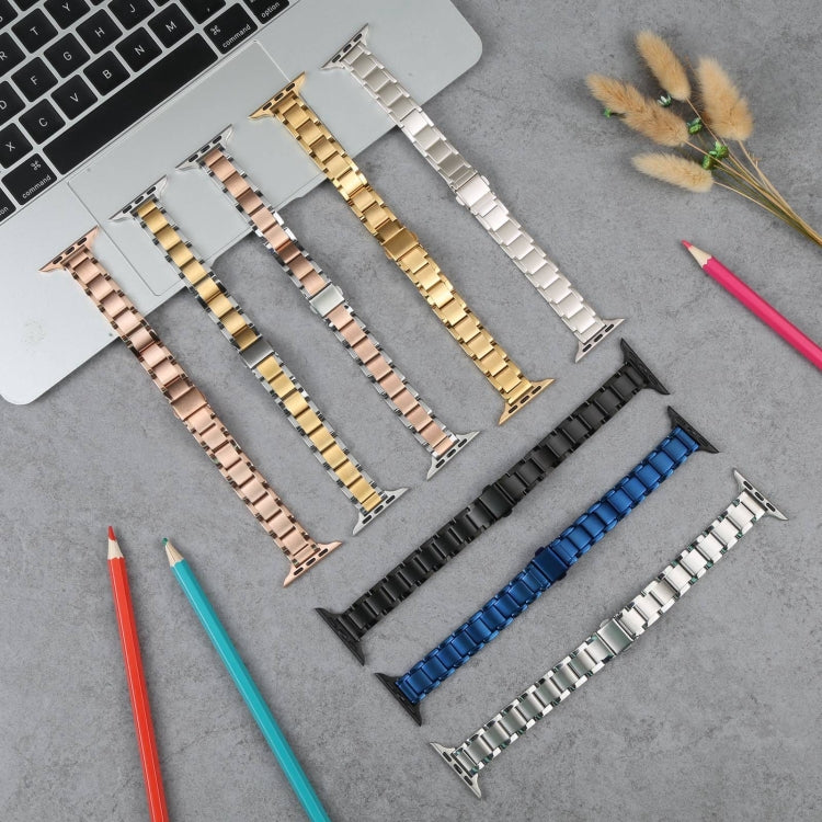 Three Beads Metal Watch Band For Apple Watch Series, 7 45mm / 6&SE&5&4 44mm / 3&2&1 42mm, 7 41mm / 6&SE&5&4 40mm / 3&2&1 38mm