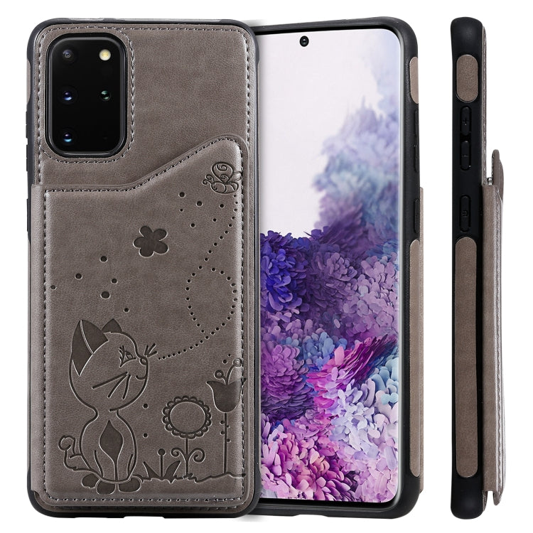 Cat Bee Embossing Pattern Shockproof Protective Case with Card Slots & Photo Frame, For Galaxy S20, For Galaxy S20 Plus, For Galaxy S20 Ultra
