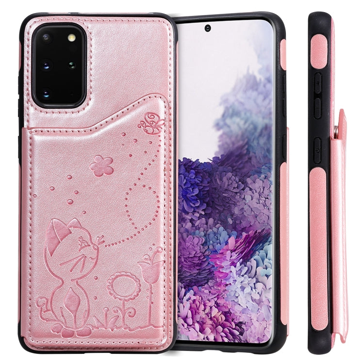 Cat Bee Embossing Pattern Shockproof Protective Case with Card Slots & Photo Frame, For Galaxy S20, For Galaxy S20 Plus, For Galaxy S20 Ultra