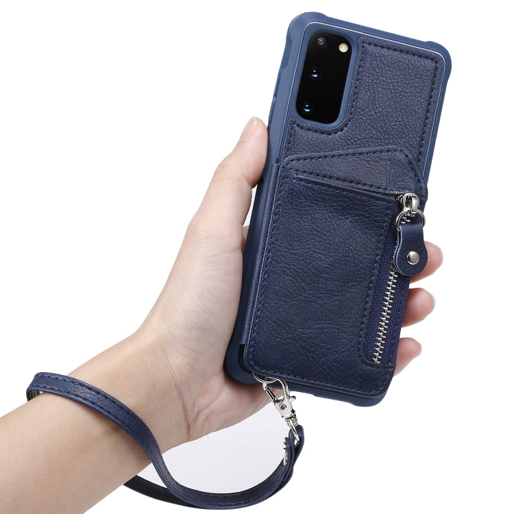 Zipper Double Buckle Shockproof Protective Case with Stand & Photo Holder & Wallet Function, For Galaxy S20, For Galaxy S20+, For Galaxy S20 Ultra