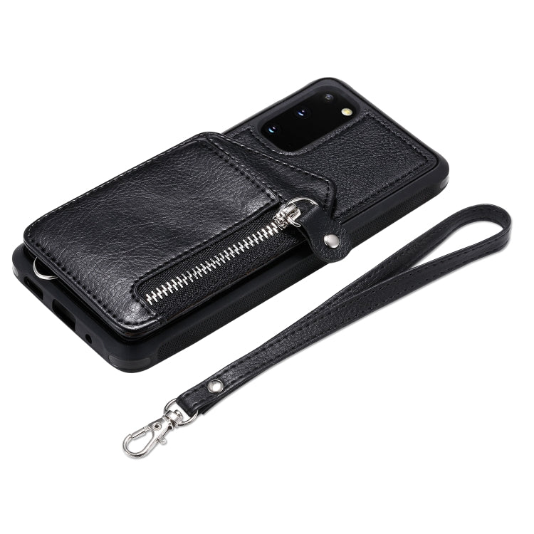 Zipper Double Buckle Shockproof Protective Case with Stand & Photo Holder & Wallet Function, For Galaxy S20, For Galaxy S20+, For Galaxy S20 Ultra