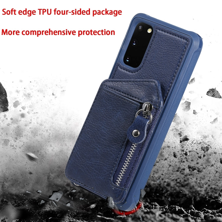 Zipper Double Buckle Shockproof Protective Case with Stand & Photo Holder & Wallet Function, For Galaxy S20, For Galaxy S20+, For Galaxy S20 Ultra