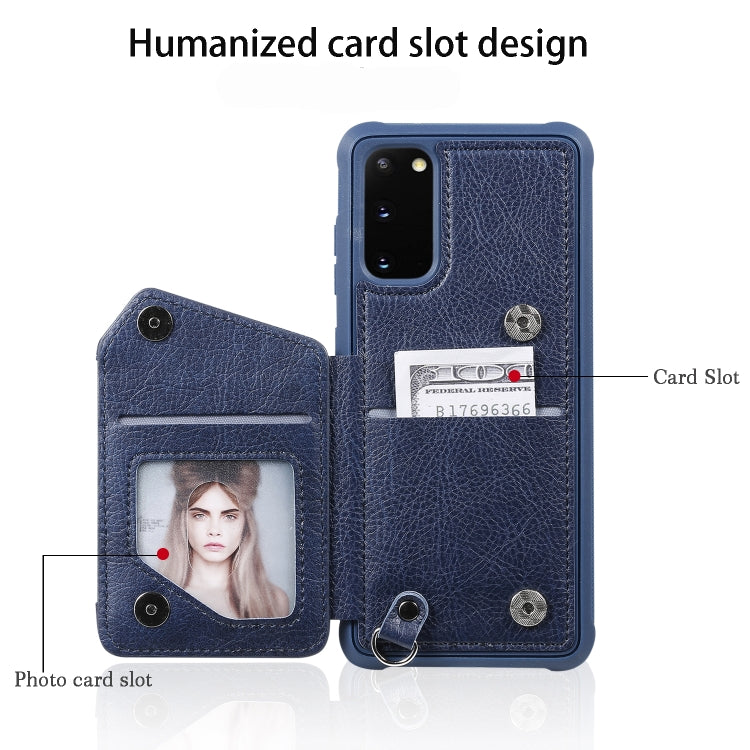 Zipper Double Buckle Shockproof Protective Case with Stand & Photo Holder & Wallet Function, For Galaxy S20, For Galaxy S20+, For Galaxy S20 Ultra
