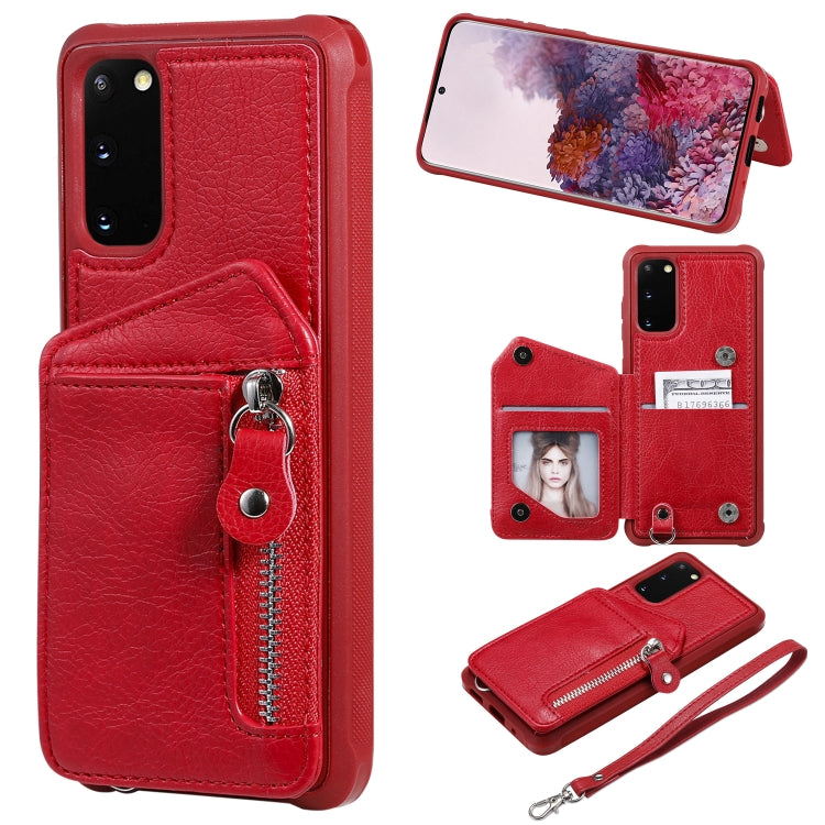 Zipper Double Buckle Shockproof Protective Case with Stand & Photo Holder & Wallet Function, For Galaxy S20, For Galaxy S20+, For Galaxy S20 Ultra