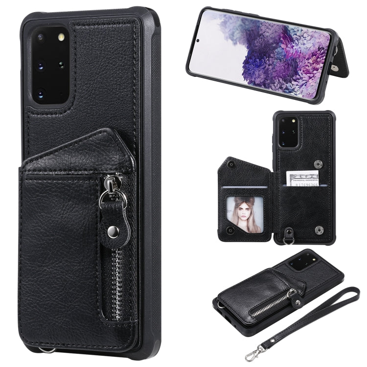 Zipper Double Buckle Shockproof Protective Case with Stand & Photo Holder & Wallet Function, For Galaxy S20, For Galaxy S20+, For Galaxy S20 Ultra