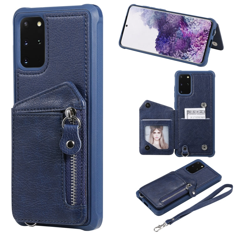 Zipper Double Buckle Shockproof Protective Case with Stand & Photo Holder & Wallet Function, For Galaxy S20, For Galaxy S20+, For Galaxy S20 Ultra