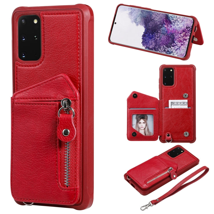 Zipper Double Buckle Shockproof Protective Case with Stand & Photo Holder & Wallet Function, For Galaxy S20, For Galaxy S20+, For Galaxy S20 Ultra