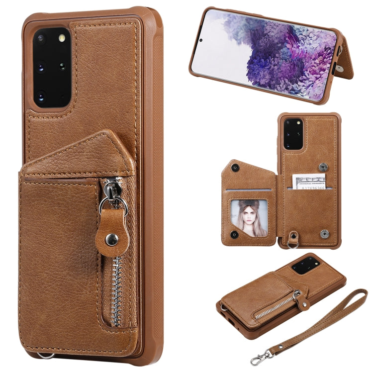 Zipper Double Buckle Shockproof Protective Case with Stand & Photo Holder & Wallet Function, For Galaxy S20, For Galaxy S20+, For Galaxy S20 Ultra