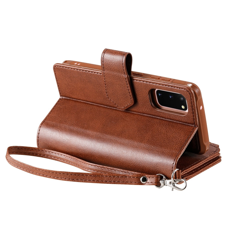 2 in 1 Solid Color Zipper Shockproof Protective Case with Card Slots & Bracket & Photo Holder & Wallet Function, For Galaxy S20, For Galaxy S20+, For Galaxy S20 Ultra
