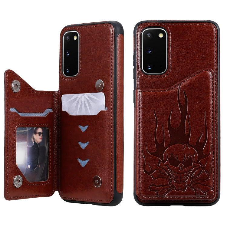 Skull Embossing Pattern Shockproof Protective Case with Card Slots & Photo Frame, For Galaxy S20, For Galaxy S20 Plus, For Galaxy S20 Ultra