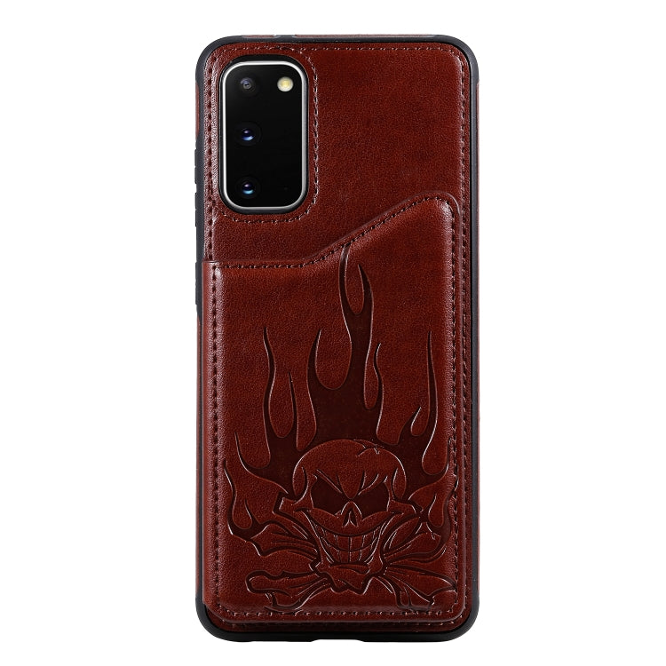 Skull Embossing Pattern Shockproof Protective Case with Card Slots & Photo Frame, For Galaxy S20, For Galaxy S20 Plus, For Galaxy S20 Ultra