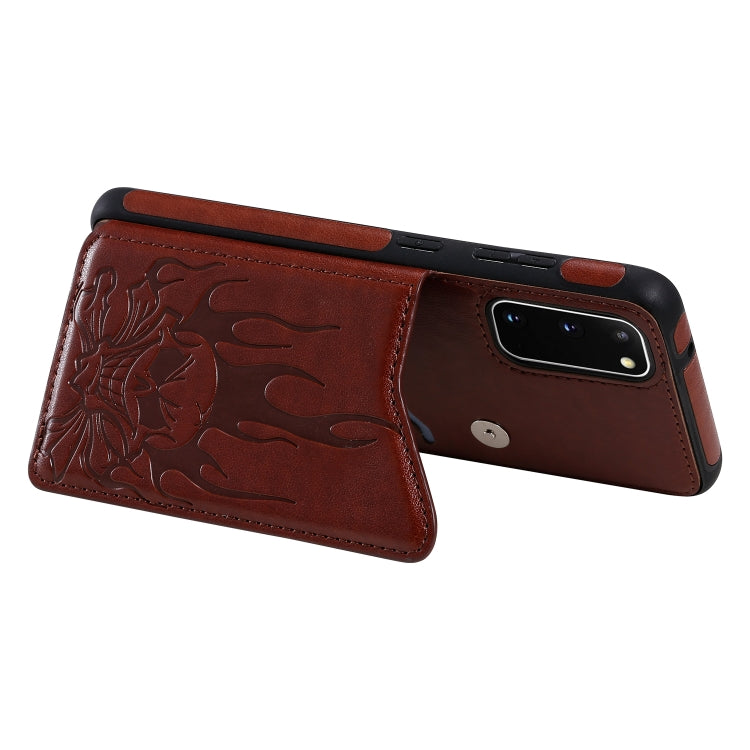 Skull Embossing Pattern Shockproof Protective Case with Card Slots & Photo Frame, For Galaxy S20, For Galaxy S20 Plus, For Galaxy S20 Ultra