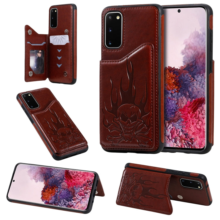 Skull Embossing Pattern Shockproof Protective Case with Card Slots & Photo Frame, For Galaxy S20, For Galaxy S20 Plus, For Galaxy S20 Ultra
