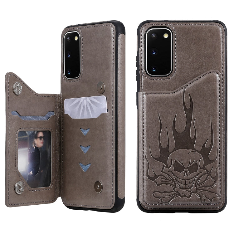 Skull Embossing Pattern Shockproof Protective Case with Card Slots & Photo Frame, For Galaxy S20, For Galaxy S20 Plus, For Galaxy S20 Ultra