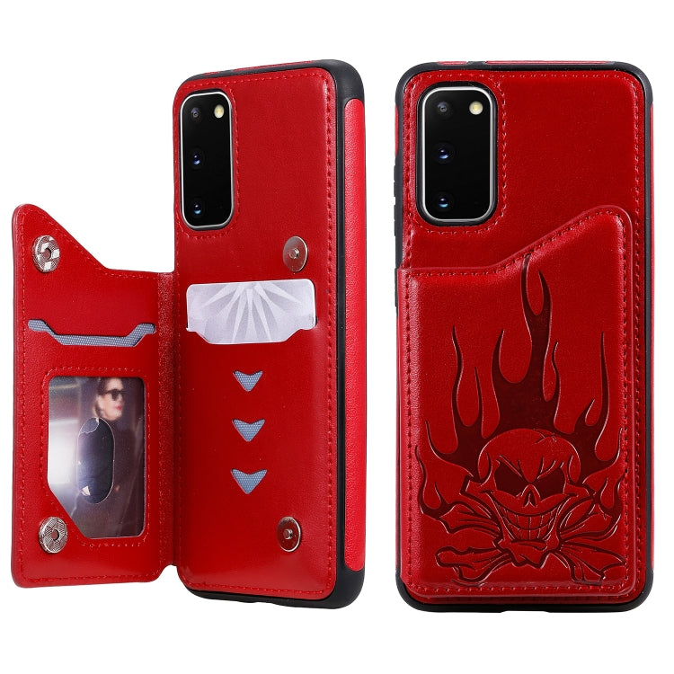 Skull Embossing Pattern Shockproof Protective Case with Card Slots & Photo Frame, For Galaxy S20, For Galaxy S20 Plus, For Galaxy S20 Ultra