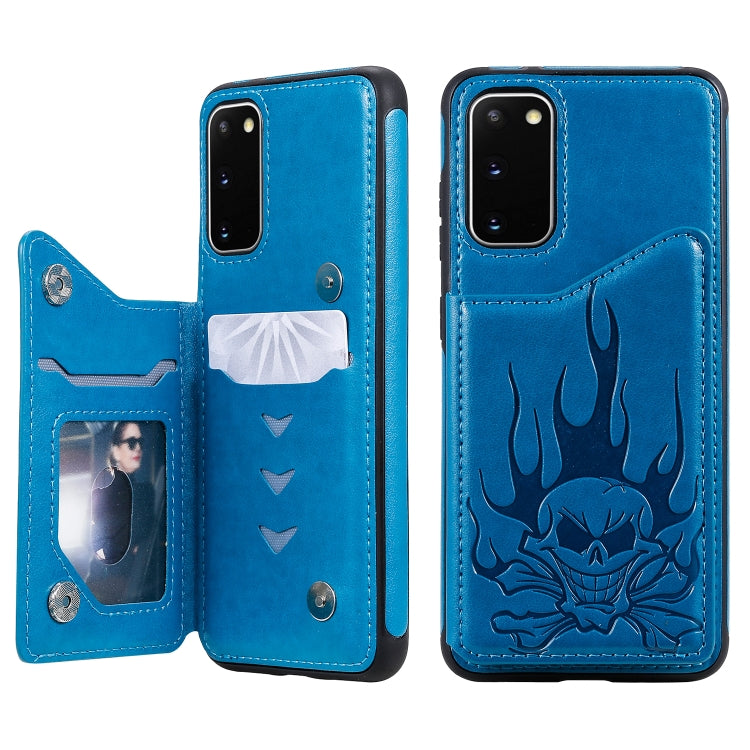 Skull Embossing Pattern Shockproof Protective Case with Card Slots & Photo Frame, For Galaxy S20, For Galaxy S20 Plus, For Galaxy S20 Ultra