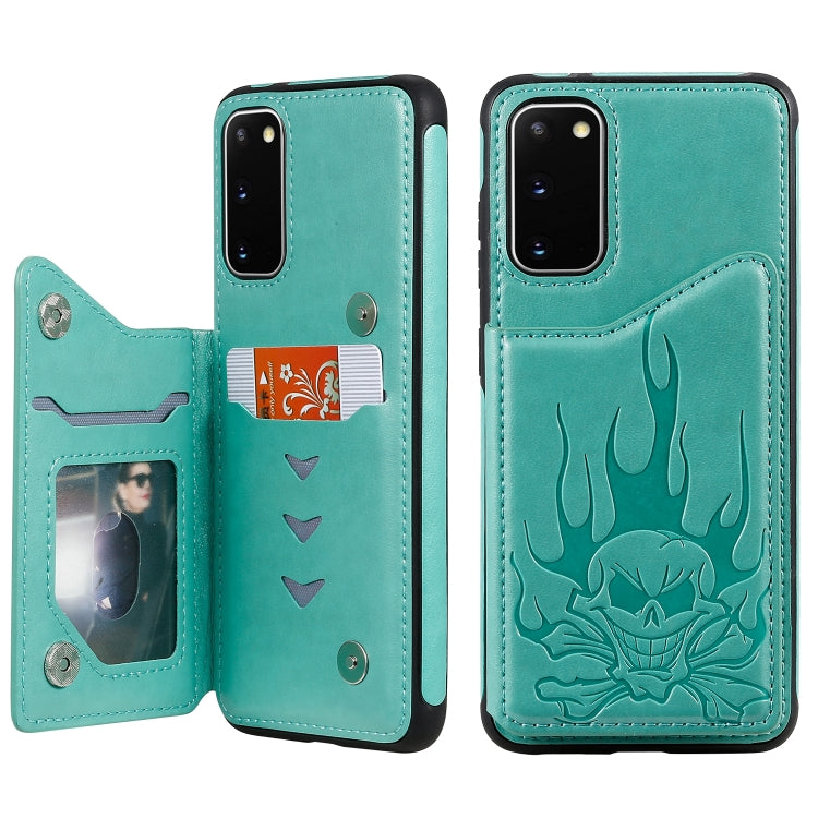 Skull Embossing Pattern Shockproof Protective Case with Card Slots & Photo Frame, For Galaxy S20, For Galaxy S20 Plus, For Galaxy S20 Ultra