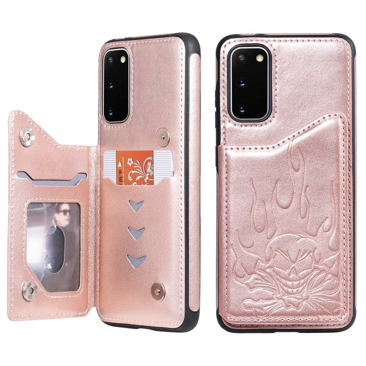 Skull Embossing Pattern Shockproof Protective Case with Card Slots & Photo Frame, For Galaxy S20, For Galaxy S20 Plus, For Galaxy S20 Ultra
