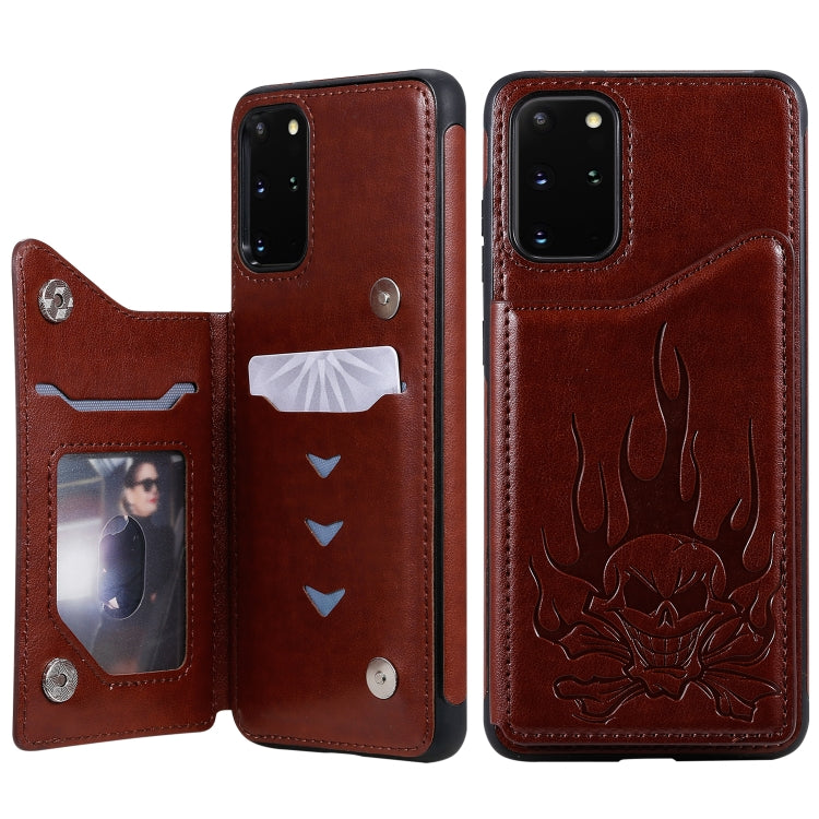 Skull Embossing Pattern Shockproof Protective Case with Card Slots & Photo Frame, For Galaxy S20, For Galaxy S20 Plus, For Galaxy S20 Ultra