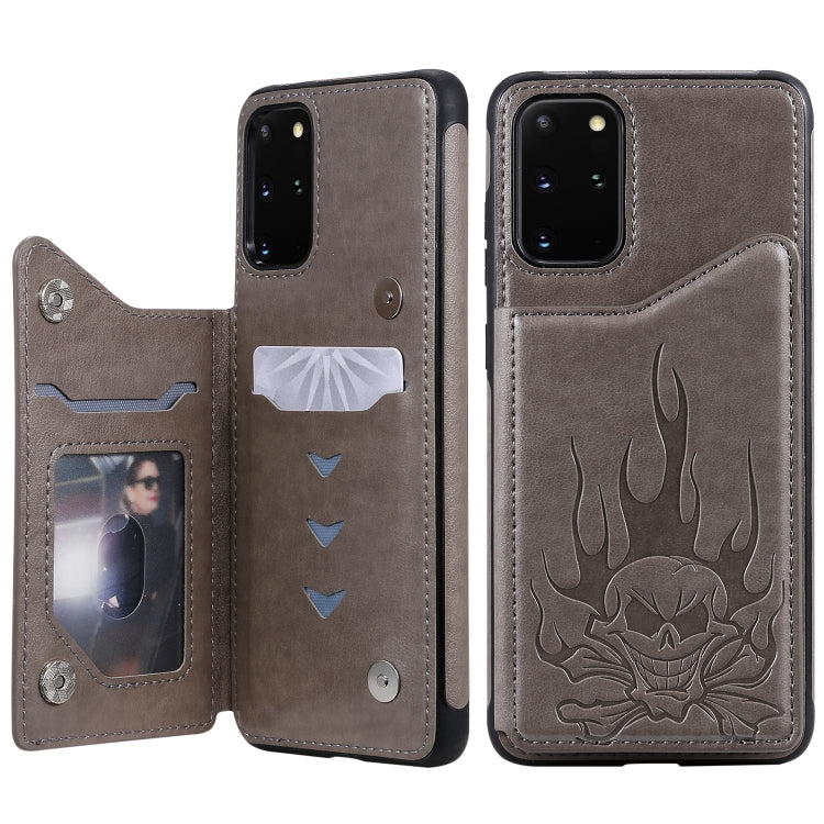 Skull Embossing Pattern Shockproof Protective Case with Card Slots & Photo Frame, For Galaxy S20, For Galaxy S20 Plus, For Galaxy S20 Ultra